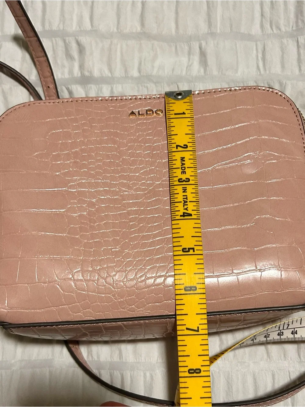 ALDO Rose Pink Croc-Embossed Crossbody with Tassel